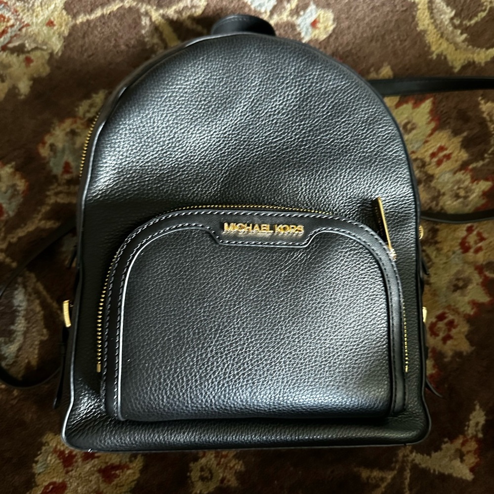Michael Kors Black Pebbled Leather Men's Backpack
